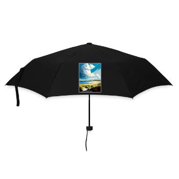 Beadnell England Vintage Travel Poster Souvenir - Umbrella (small) - black - Front