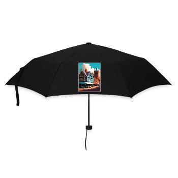 Hereford England Vintage Travel Poster Souvenir - Umbrella (small) - black - Front