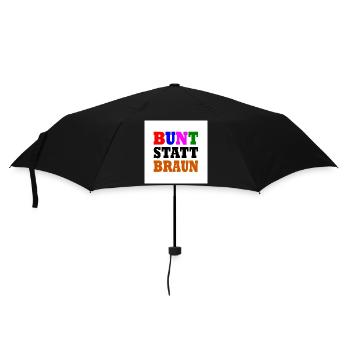 Bunt statt braun - Regenschirm (klein) - Schwarz - Vorne