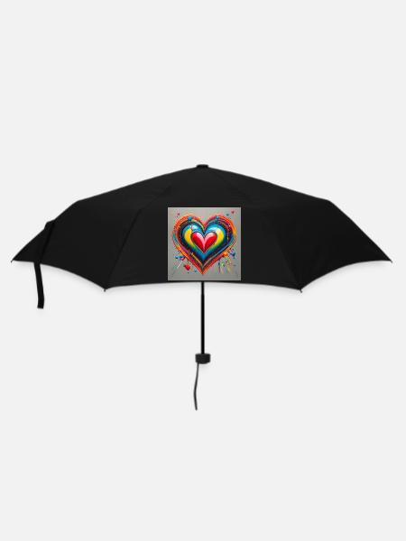 Un coeur éclatant - Parapluie standard - noir