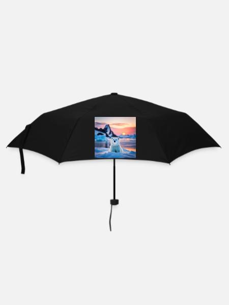 Puuh auf der Eisscholle - Regenschirm (klein) - Schwarz