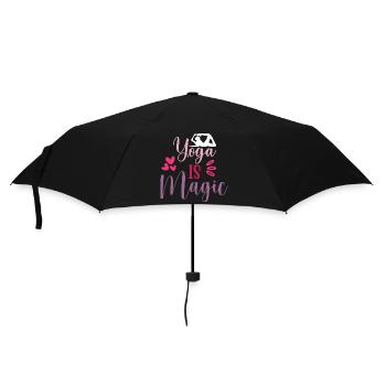 Yoga ist Magie - Regenschirm (klein) - Schwarz - Vorne