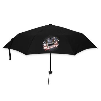 Football Helmet with USA Flag in Vintage Colors - Umbrella (small) - black - Front