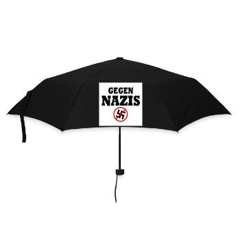 Gegen nazis - Regenschirm (klein) - Schwarz - Vorne