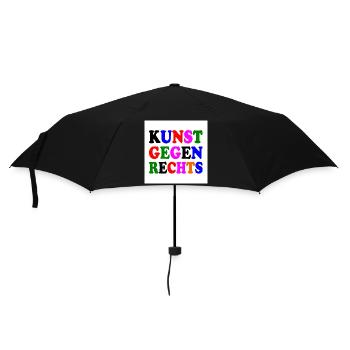 Kunst gegen rechts - Regenschirm (klein) - Schwarz - Vorne