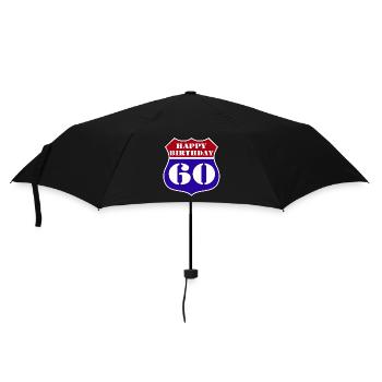 60.Geburtstag , US Happy Birthday 60 (25) - Regenschirm (klein) - Schwarz - Vorne