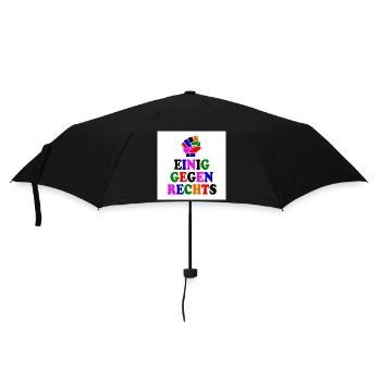 Einig gegen rechts - Regenschirm (klein) - Schwarz - Vorne