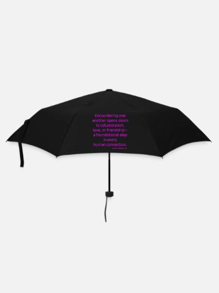 Zeige Deine Haltung zu Begegnung, Zusammenarbeit - Regenschirm (klein) - Schwarz