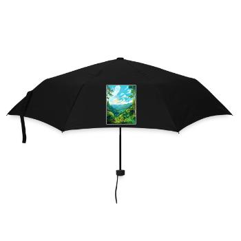 Amazone Rainforest Vintage Travel Poster Souvenir - Umbrella (small) - black - Front
