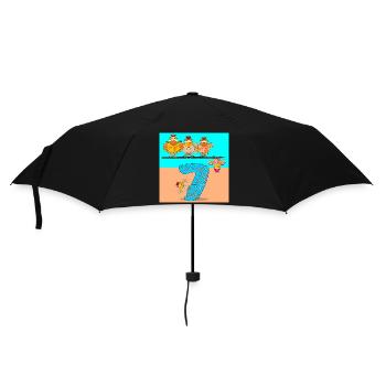 7th Birthday Schoolchild - Chicken Coop Poultry - Umbrella (small) - black - Front