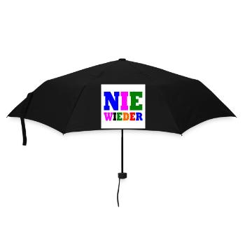Nie wieder - Regenschirm (klein) - Schwarz - Vorne