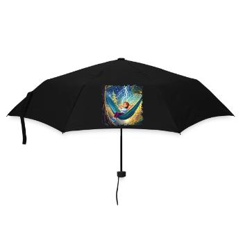 Girl on hammock, chilling, with flashes - Umbrella (small) - black - Front