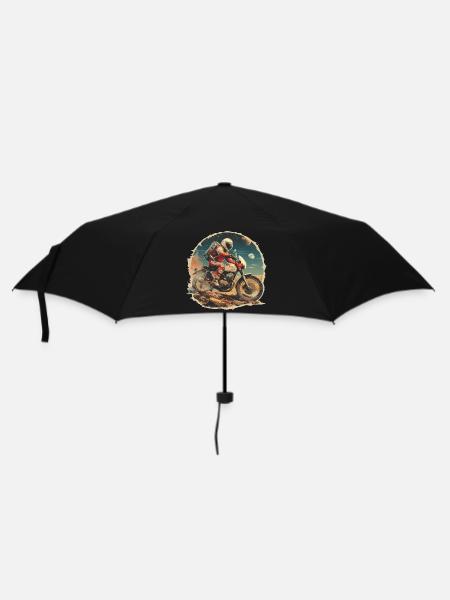 An astronaut on a motorcycle - Umbrella (small) - black