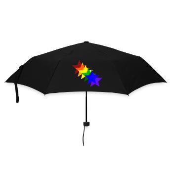 Bunte Sterne Regenbogen Geschenkidee - Regenschirm (klein) - Schwarz - Vorne