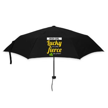 Irish Girl: Glücklicher und heftiger Humor - Regenschirm (klein) - Schwarz - Vorne