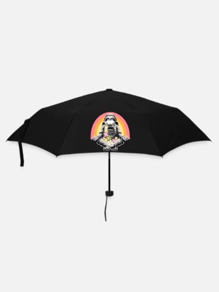 Faultier macht Yoga - Regenschirm (klein) - Schwarz