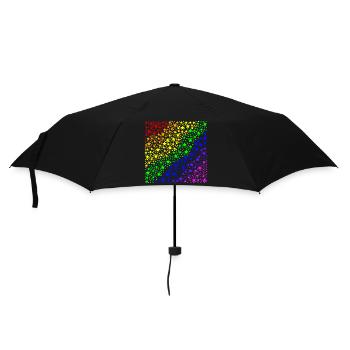 Sterne Regenbogen queer Geschenkidee LGBT LGBTQ+ - Regenschirm (klein) - Schwarz - Vorne