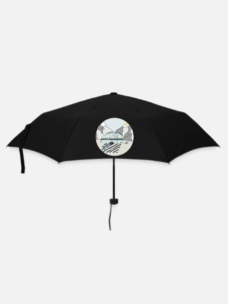 Camping à la montagne avec caravane - Parapluie standard - noir