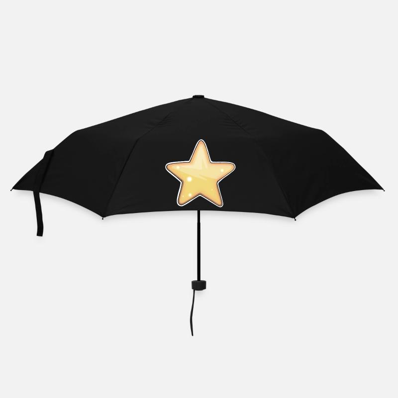 Golden Star Illustration for Apparel - Umbrella (small) - black