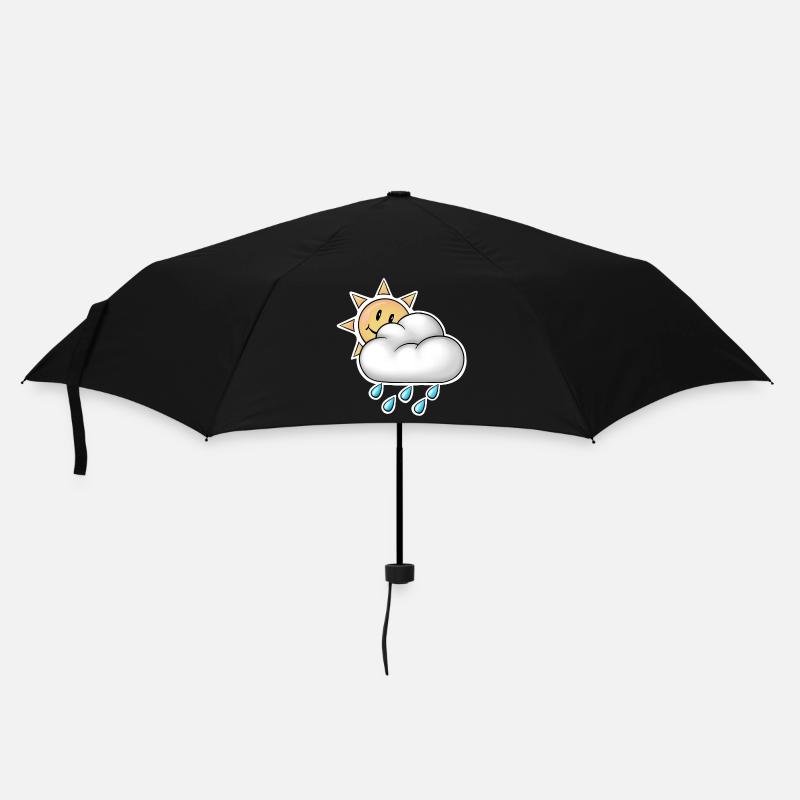 Soleil joyeux avec pluie de nuages - Parapluie standard - noir