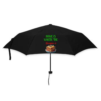 Zuhause ist, wo die Lasagne ist - Regenschirm (klein) - Schwarz - Vorne