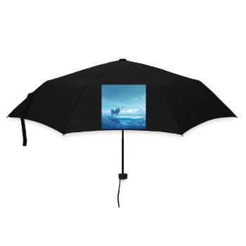 Kuh auf dem Eis - Regenschirm (klein) - Schwarz - Vorne