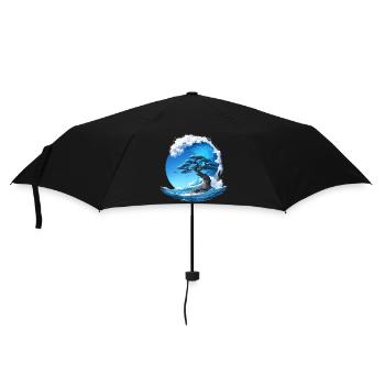 Ein Baum unter einer Welle - Regenschirm (klein) - Schwarz - Vorne