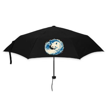 Polarfuchs - Regenschirm (klein) - Schwarz - Vorne