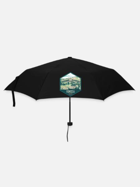 Illustration of the Rialto Bridge, Venice - Umbrella (small) - black