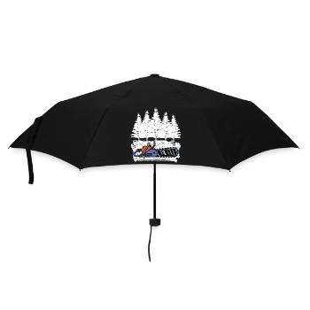 Forest, Wood, Sawdust, Tree, Forest, Forestry, Forestry - Umbrella (small) - black - Front