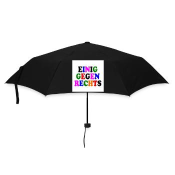 Einig gegen rechts - Regenschirm (klein) - Schwarz - Vorne