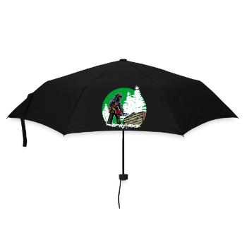 Arbre bûcheron tronçonneuse bois boiserie forêt - Parapluie standard - noir - Devant
