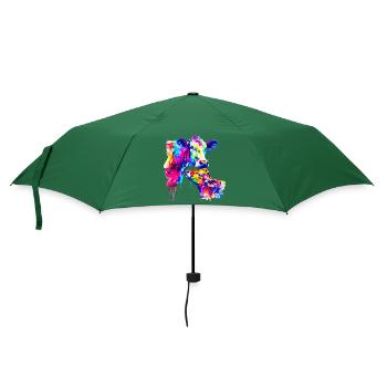 Kuh mit Kalb - Regenschirm (klein) - Flaschengrün - Vorne