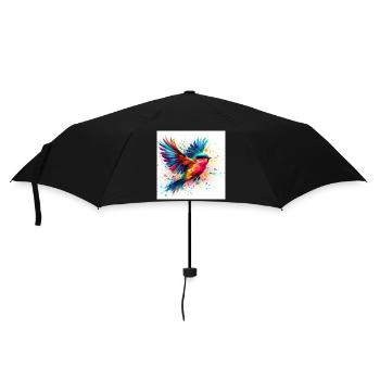 Aquarell Vogel Fliegen - Regenschirm (klein) - Schwarz - Vorne