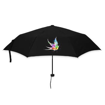 Vogel Street Art Graffiti Zeichnen Illustration - Regenschirm (klein) - Schwarz - Vorne