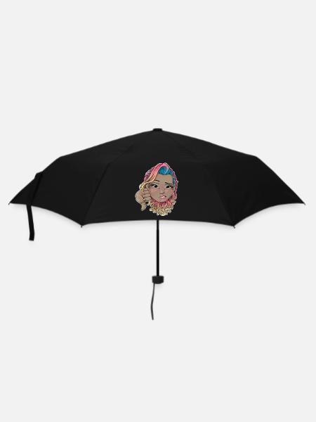 Multicoloured Hair with Disapproval Gesture - Umbrella (small) - black