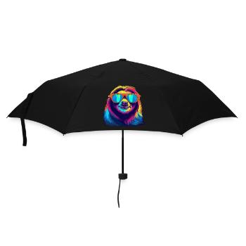 Cooles Faultier - Regenschirm (klein) - Schwarz - Vorne