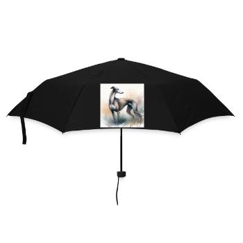 Aquarell Greyhound - Regenschirm (klein) - Schwarz - Vorne