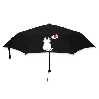 Love my cat & my cat loves me - Umbrella (small) - black - Front