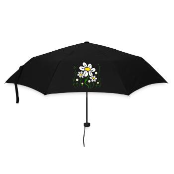 Gänseblümchen Blumenranke Margeriten Blumenmuster - Regenschirm (klein) - Schwarz - Vorne