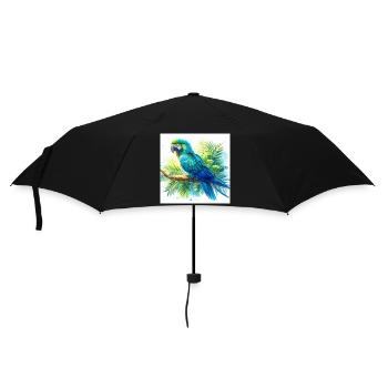 Aquarell Blauer Ara - Regenschirm (klein) - Schwarz - Vorne