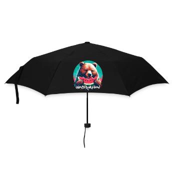 Watermelon Bear Yummy Gift - Umbrella (small) - black - Front