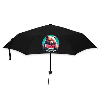 Watermelon Arbusik Bear Yummy Gift - Umbrella (small) - black - Front