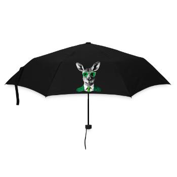 Neon Kangaroo in Green Suit - Umbrella (small) - black - Front