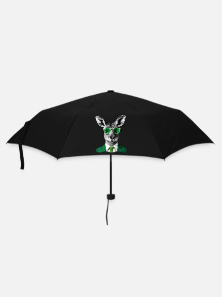 Neon Kangaroo in Green Suit - Umbrella (small) - black