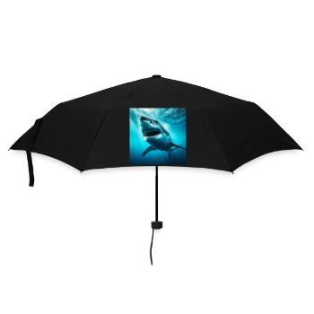Weißer Hai - Regenschirm (klein) - Schwarz - Vorne
