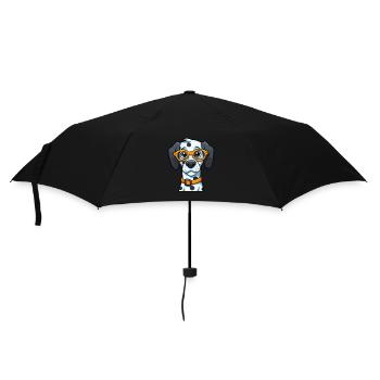 Dalmatinische Hunderasse Aquarell Karikatur Kawaii Glas - Regenschirm (klein) - Schwarz - Vorne