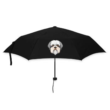 Malteser Shih Tzu Hunderasse Aquarell Karikatur Kawa - Regenschirm (klein) - Schwarz - Vorne