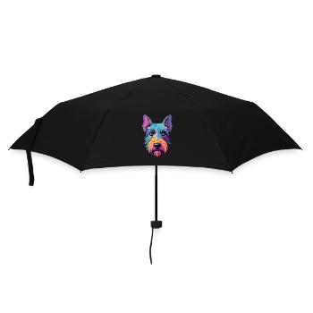 Scottish Terrier Hunderasse Aquarell Karikatur Kawa - Regenschirm (klein) - Schwarz - Vorne