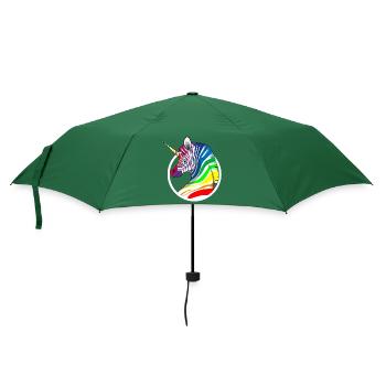 Rainbow Unicorn Zebra - Umbrella (small) - bottlegreen - Front
